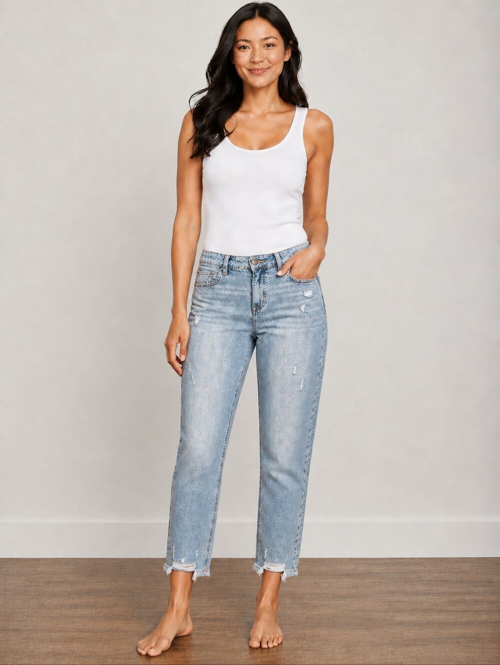❤️ COSMIC BLUE LOVE ADRIENNE BOYFRIEND JEANS, DISTRESSED, 10 (30)